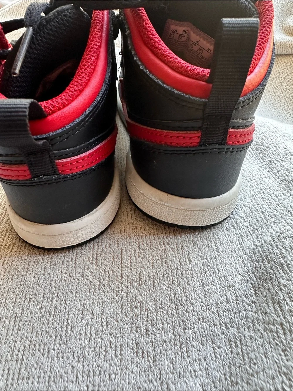 Nike Kids Red and Black High-Top Sneakers